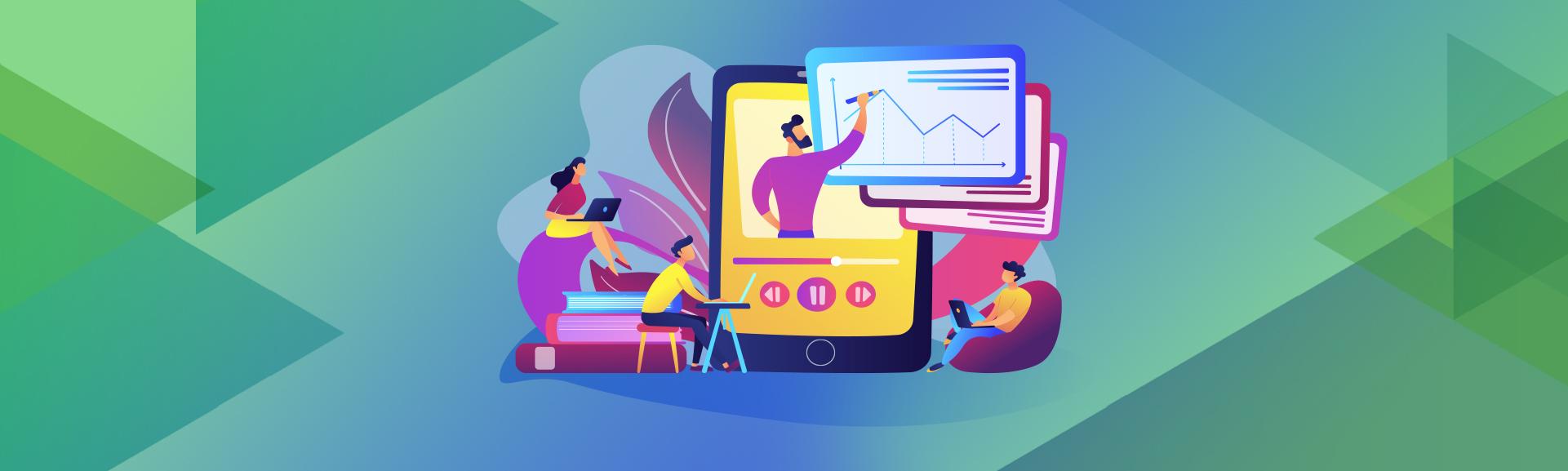 Illustration of a team analyzing data.