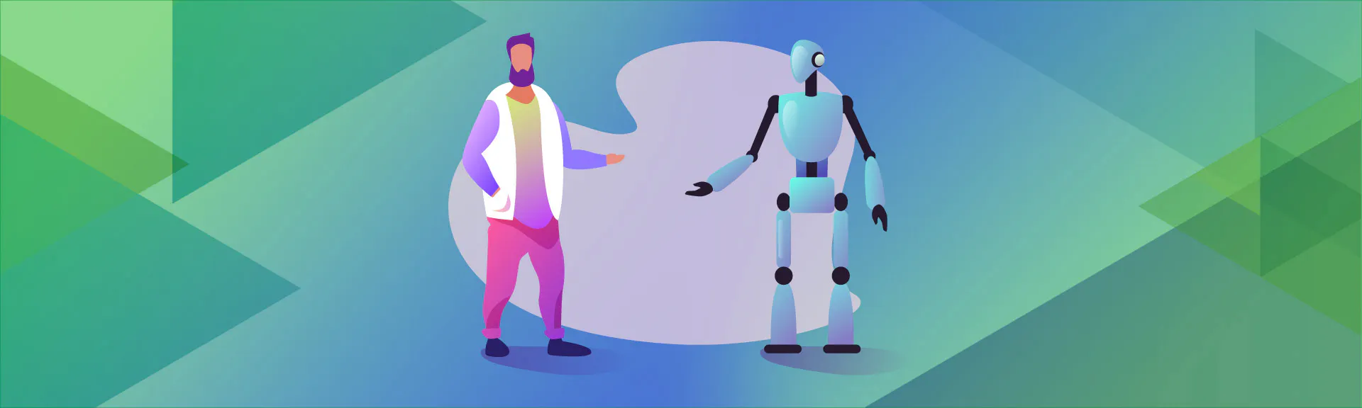 Illustration of a human next to a robot