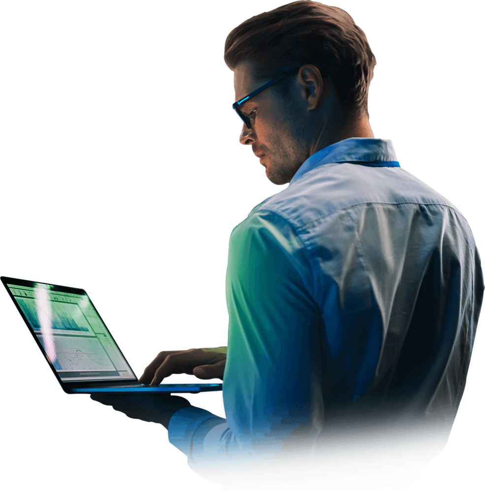 empleado con laptop