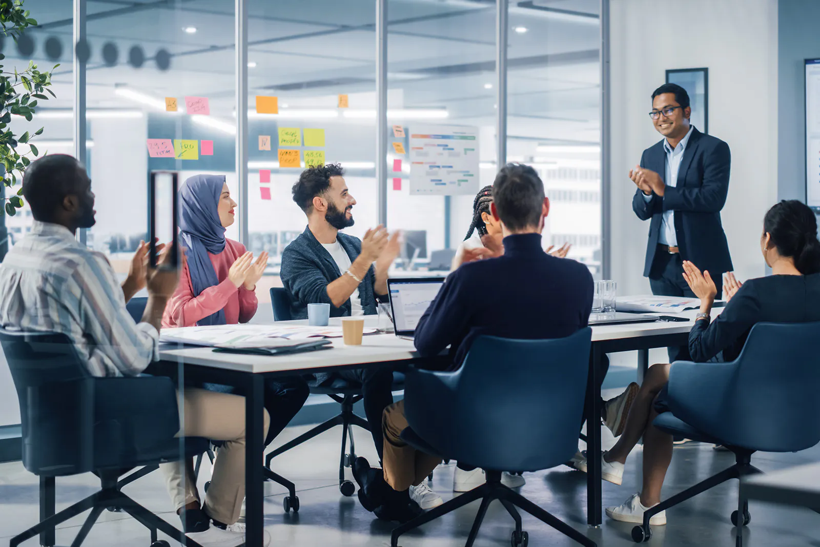employee meeting in the conference room